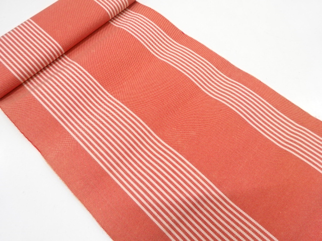 JAPANESE KIMONO / ANTIQUE BOLT FOR HASSUN OBI / WOVEN STRIPE